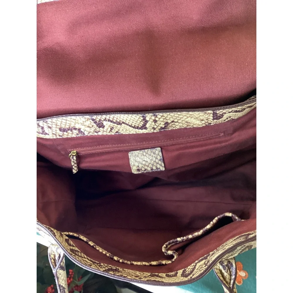 Margot New York‎ Satchel Bag Large Snakeskin Embossed Leather
